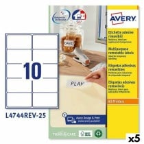 Etiquettes pour Imprimante Avery L4744REV Blanc 25 Volets 96 x 50,8 mm (5 Unités)