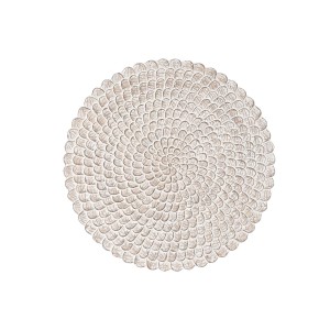 Décoration murale DKD Home Decor Finition vieillie Naturel 120 x 3 x 120 cm Blanc Indien