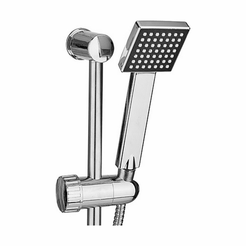 A shower head with a hose to direct the flow Berilo 9721159BC Silver Steel Plastic Squared 18 x 8 x 72,5 cm 3 Pieces (6 Units)