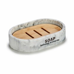 Soap dish Brown Resin Marble 8 x 2,5 x 12,5 cm (12 Units)