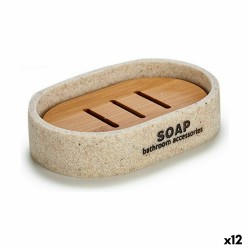 Soap dish Berilo B5598-4 Beige Resin 8 x 2,5 x 12,5 cm 12,5 x 2,5 x 8,5 cm (12 Units)