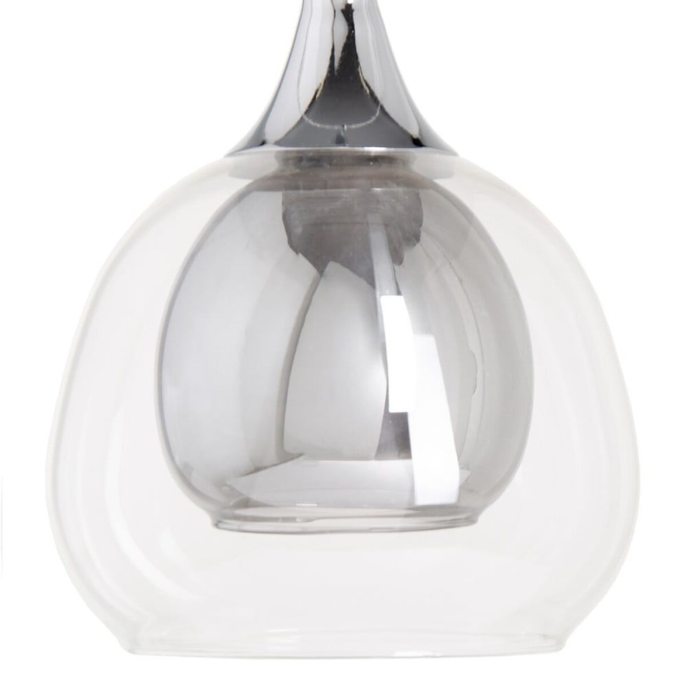 Ceiling Light 16 x 16 x 50 cm Hierro/Cristal Crystal Grey Metal 220 V 240 V