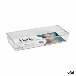 Drawer Organizer Berilo CH99113 Transparent Plastic 15,5 x 5,5 x 34,5 cm Multi-use (36 Units)