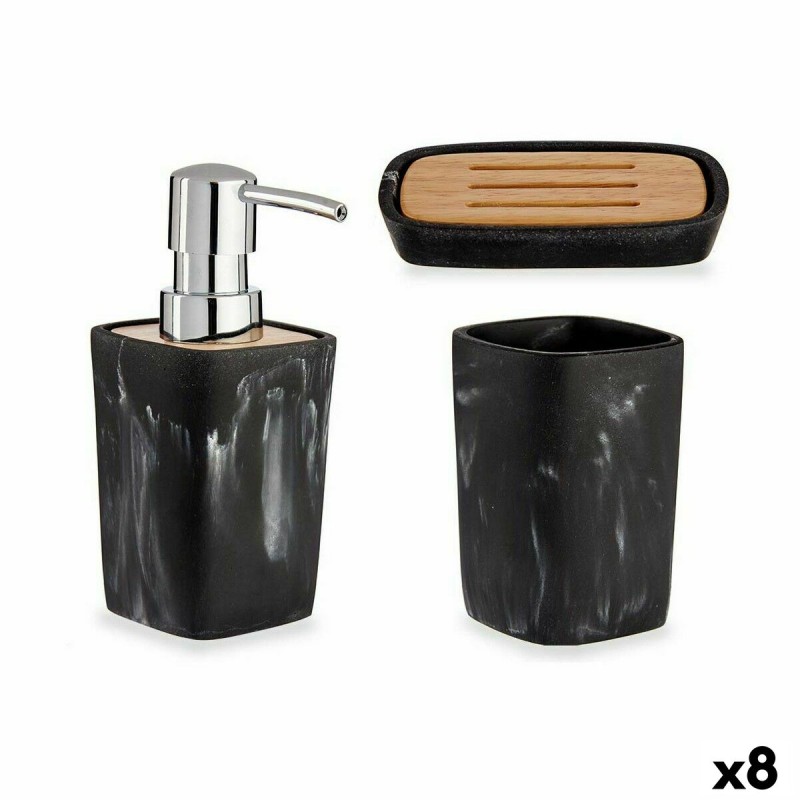 Bath Set Berilo B5646-S3 Black Bamboo Plastic (8 Units)