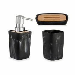 Badezimmer Set Berilo B5646-S3 Schwarz Bambus Kunststoff (8 Stück)