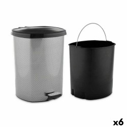 Poubelle à pédale Berilo D-003-2 Gris foncé Plastique 11 L (6 Unités)