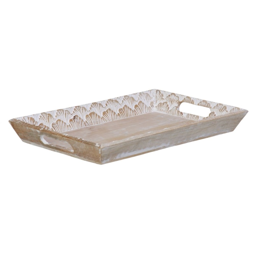 Snack tray 45,5 x 30,5 x 5,5 cm White Mango wood (2 Units)