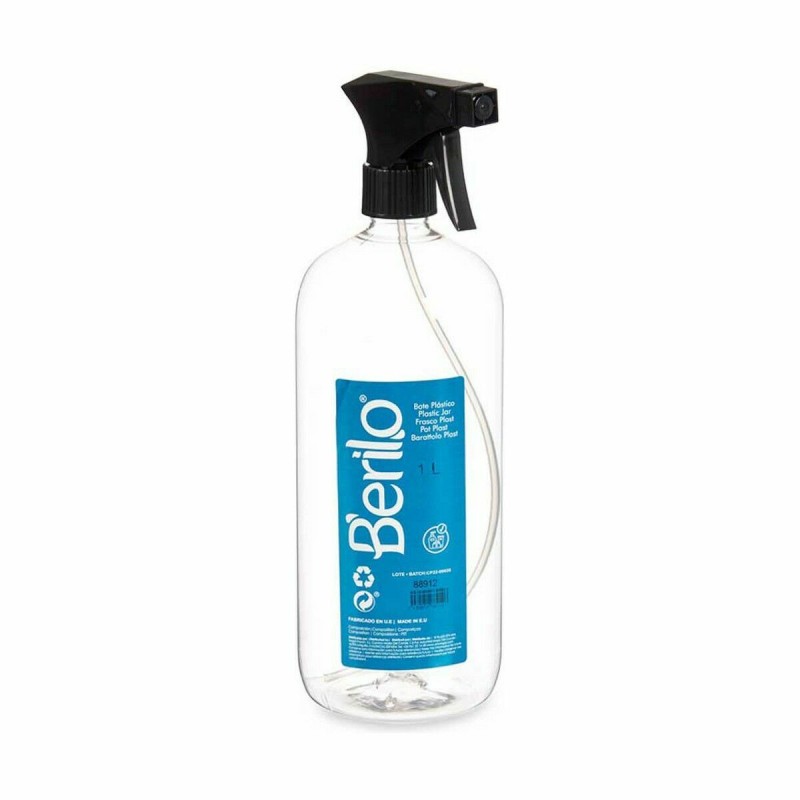 Bouteille Pulvérisatrice Berilo SE1325 Noir Transparent Plastique 1 L (12 Unités)