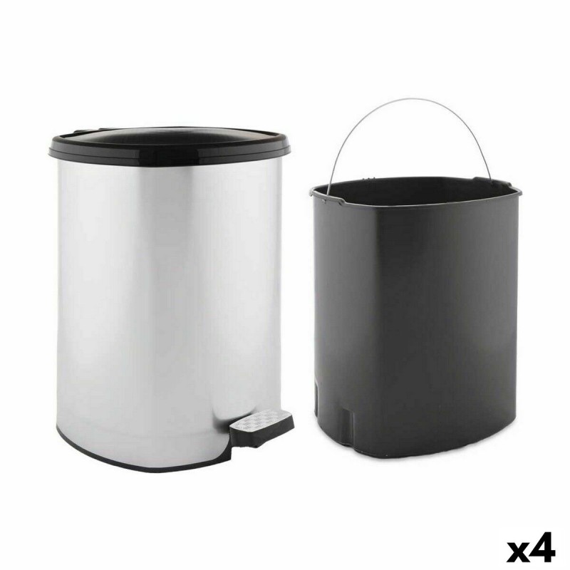 Pedal bin Berilo D002-1 Silver Plastic 20 L (4 Units)