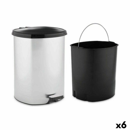 Pedal bin Berilo D003-1 Silver Plastic 11 L (6 Units)