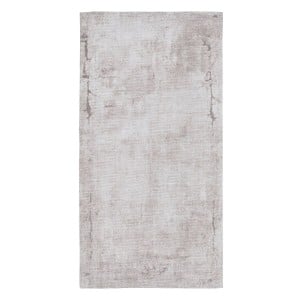 Teppich 80 x 150 cm Polyester Baumwolle Taupe