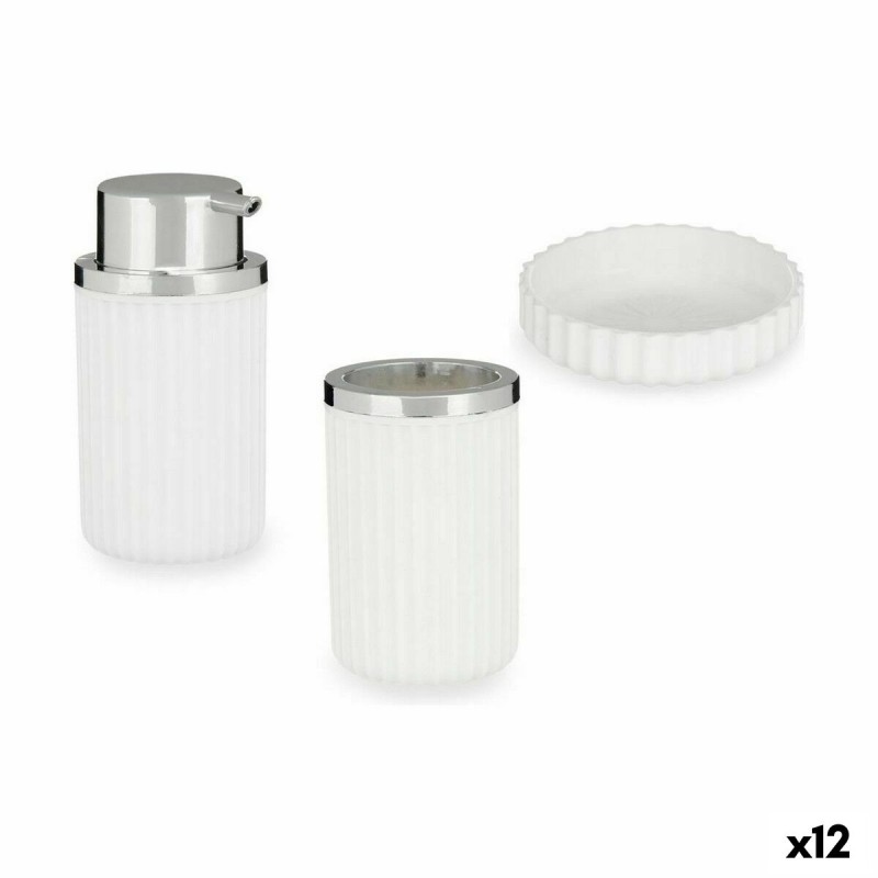 Bath Set Berilo 3318-1 White Plastic (12 Units)