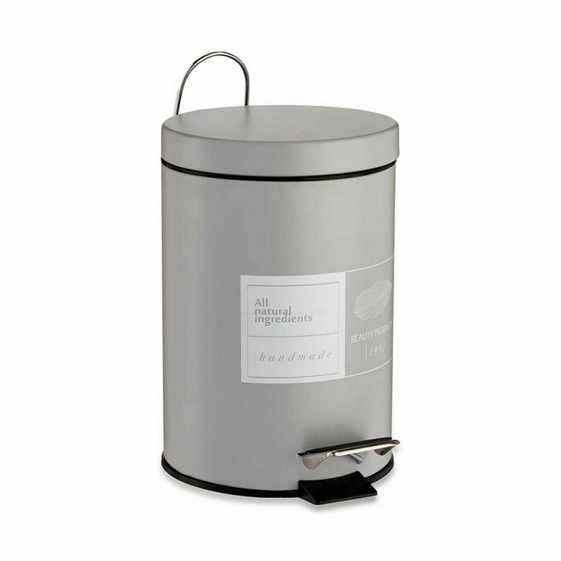 Pedal bin Berilo Beauty Products White Grey Steel Plastic 3 L (6 Units)