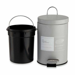 Pedal bin Berilo Beauty Products White Grey Steel Plastic 3 L (6 Units)