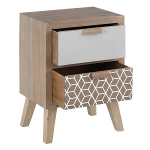 Table de Nuit KENSY 40 x 30 x 55 cm Naturel Bois Blanc