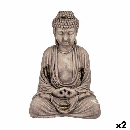 Dekorative Gartenfigur Buddha Polyesterharz 22,5 x 40,5 x 27 cm (2 Stück)