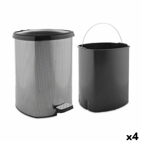 Poubelle à pédale Berilo D002-2 Gris foncé Plastique 20 L (4 Unités)