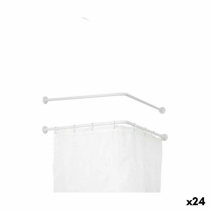 Curtain Bar Berilo B0769L White Aluminium 80 cm For shower (24 Units)