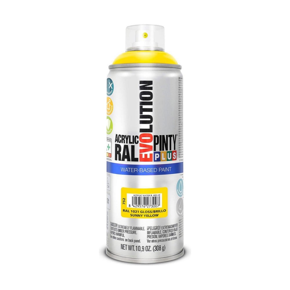 Sprühfarbe Pintyplus Evolution RAL 1021 Wasserbasis Sunny Yellow 400 ml