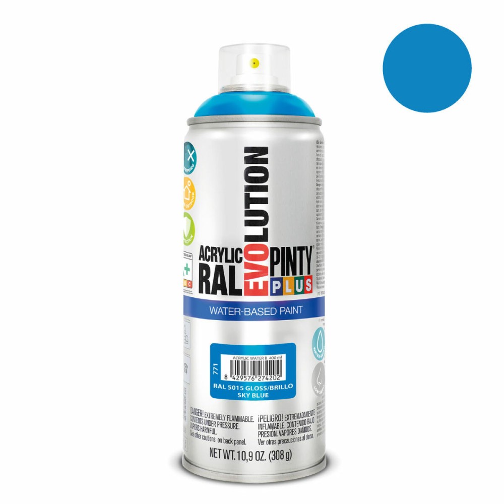 Sprühfarbe Pintyplus Evolution RAL 5015 Wasserbasis Sky Blue 400 ml