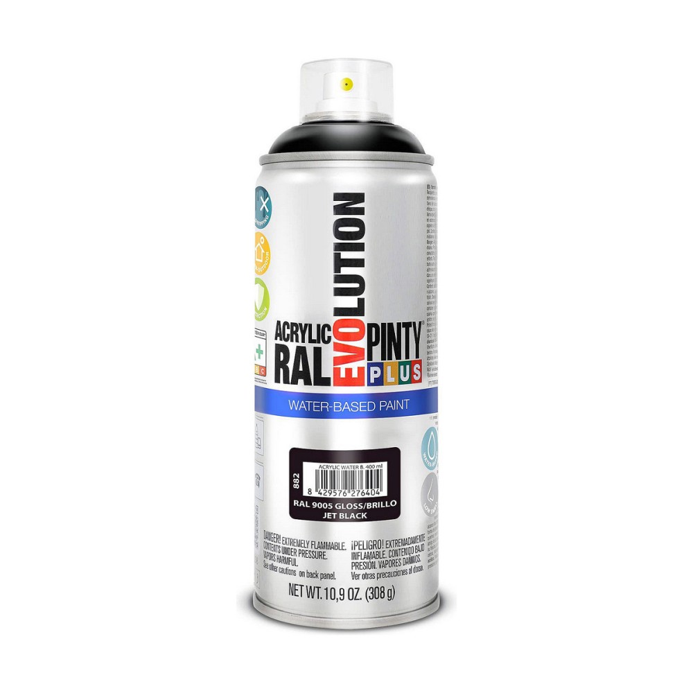 Sprühfarbe Pintyplus Evolution RAL 9005 Wasserbasis Jet Black 400 ml