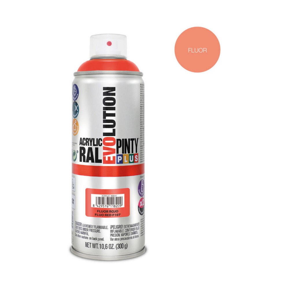 Spray paint Pintyplus Evolution F107 400 ml Fluorescent Red