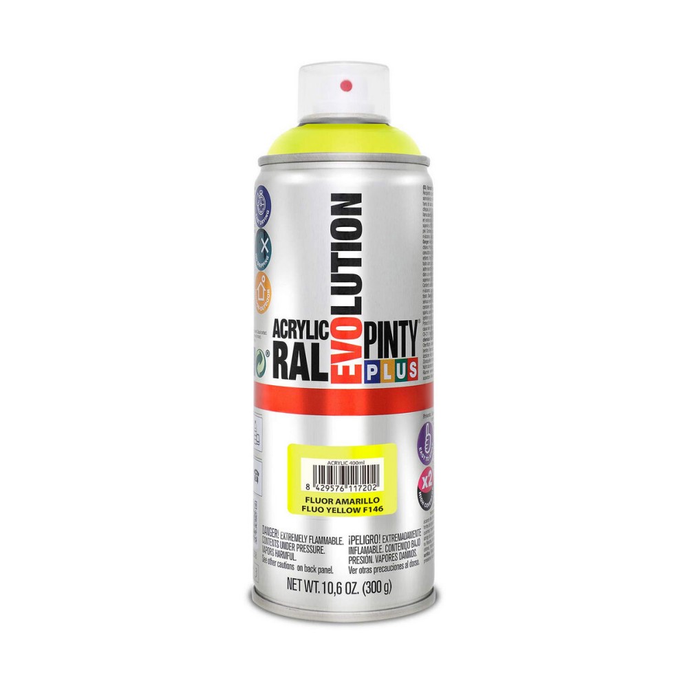 Peinture en spray Pintyplus Evolution F146 400 ml Fluorescent Jaune