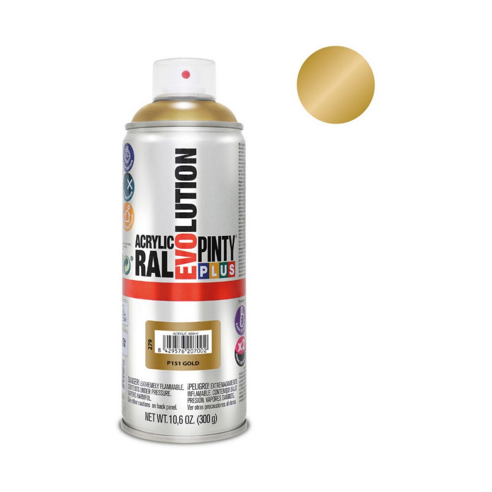 Peinture en spray Pintyplus Evolution P151 400 ml Or