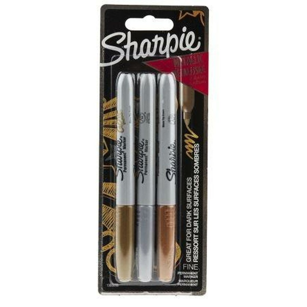 Marker-Set Sharpie Bunt metall 3 Stücke 1 mm (12 Stück)