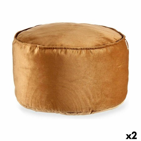 Pouffe Velvet Beige 60 x 39 x 60 cm (2 Units)