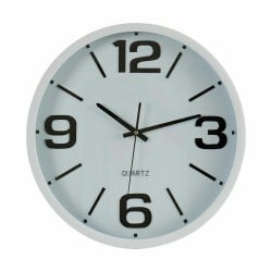 Wall Clock White Black Crystal Plastic 40 x 5 x 40 cm (6 Units)