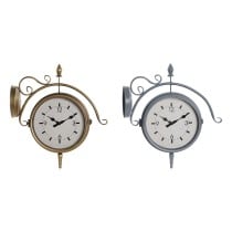 Wanduhr DKD Home Decor 43 x 14,5 x 47 cm Kristall Grau Gold Eisen Traditionell (2 Stück)