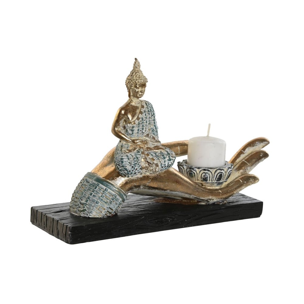 Figurine Décorative DKD Home Decor 25,7 x 8 x 16 cm Bleu Buda Turquoise Oriental Décapé (2 Unités)