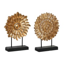 Decorative Figure DKD Home Decor 25 x 8 x 34 cm Black Golden Modern Circles (2 Units)