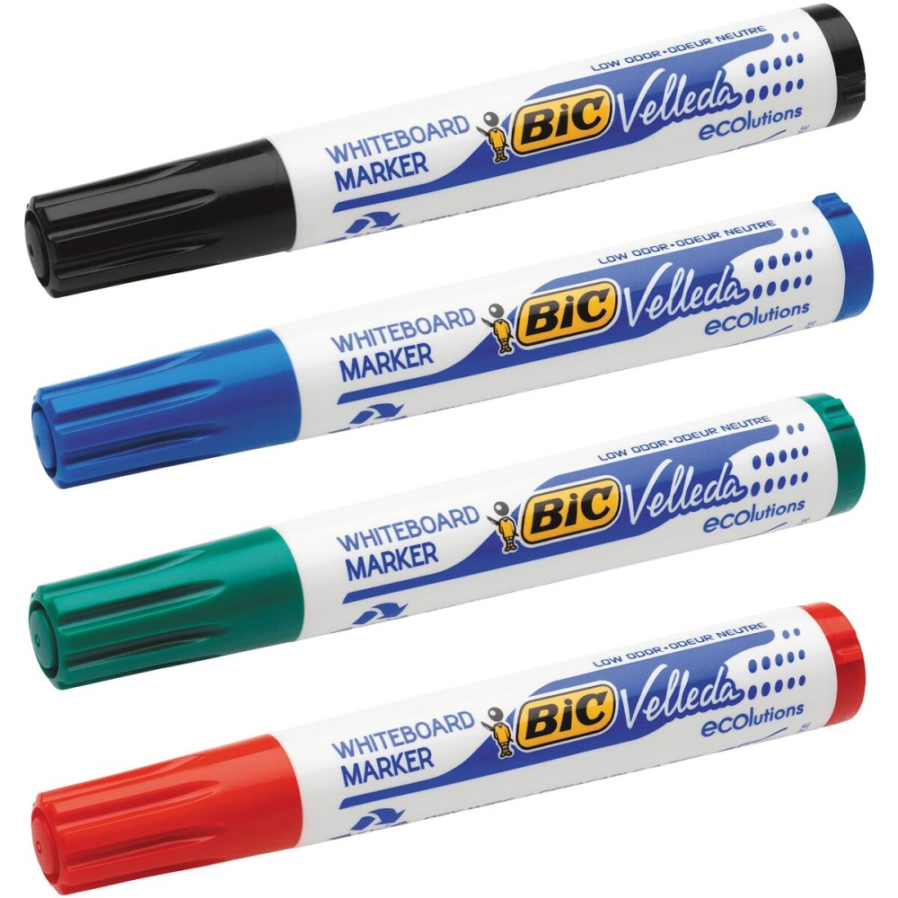 Marqueur pour tableau blanc Bic Velleda 4 Unités Blanc (5 Pièces) (4 Unités)