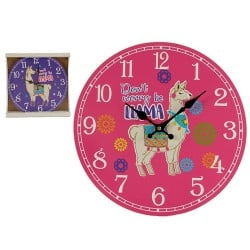 Wall Clock Llama 3 x 33,8 x 33,8 cm (12 Units)