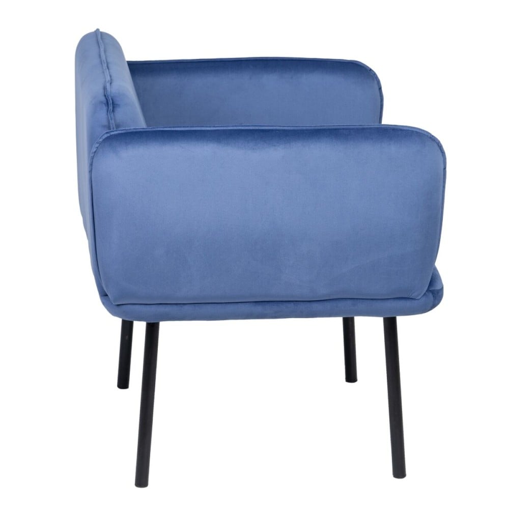 Fauteuil Tissu Synthétique Bleu Métal