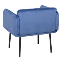 Fauteuil Tissu Synthétique Bleu Métal