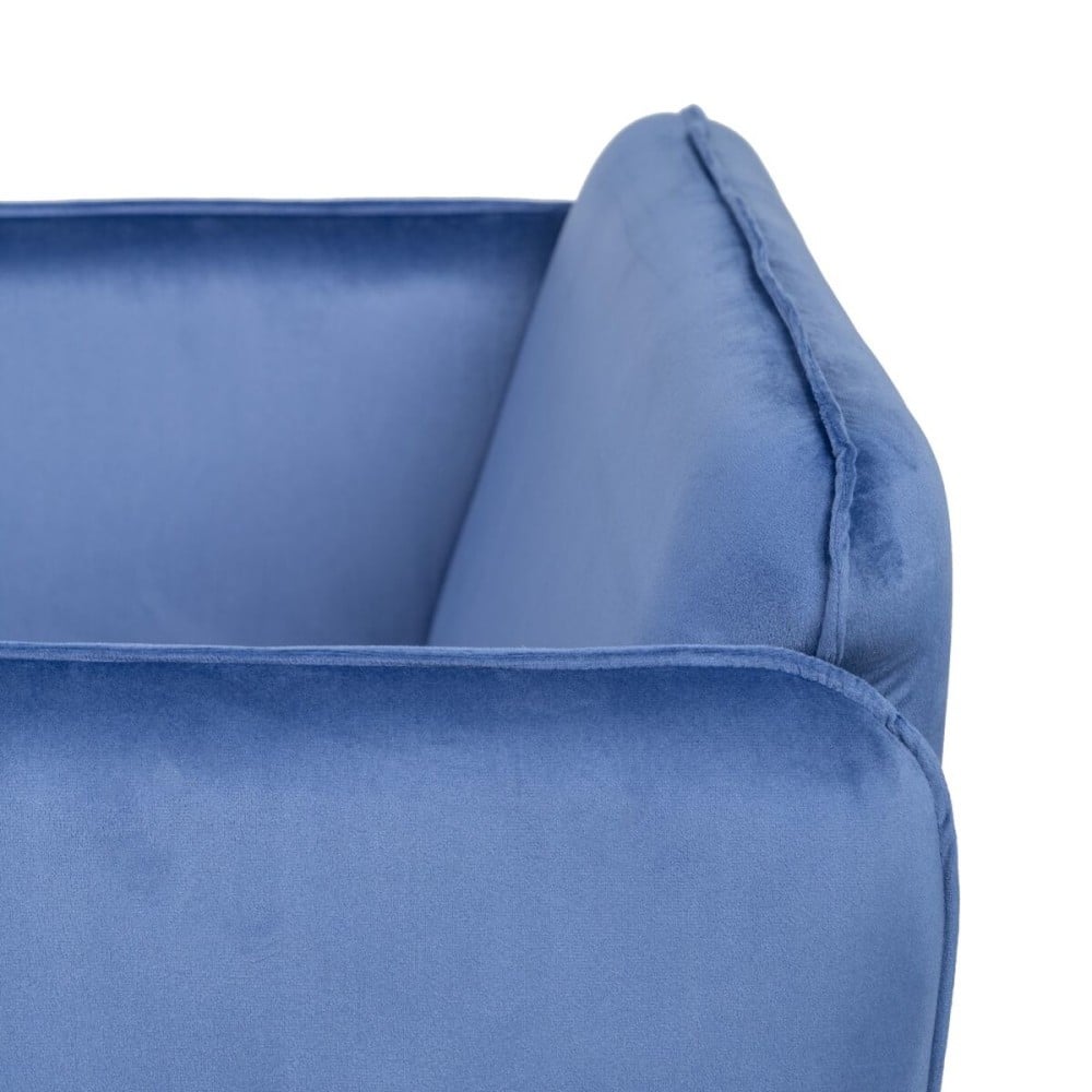 Fauteuil Tissu Synthétique Bleu Métal