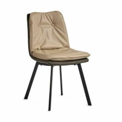 Sessel Tasten Schwarz Beige Grau Stahl 62 x 85 x 47 cm (2 Stück)