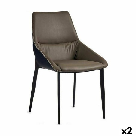 Fauteuil Tressé Bleu Gris Acier 50 x 87 x 61 cm (2 Unités)