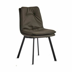 Fauteuil Boutons Noir Gris Acier 62 x 85 x 47 cm (2 Unités)