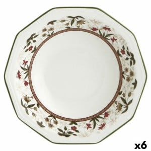 Suppenteller Queen´s By Churchill Assam blumig aus Keramik Porcelæn Ø 20,5 cm (6 Stück)