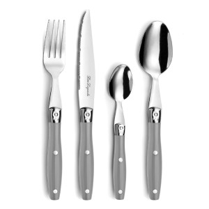 Besteck-Set Lou Laguiole Comptoir Grau Metall 24 Stücke