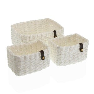 Set de basket Versa Blanc Papier 19 x 12 x 26 cm