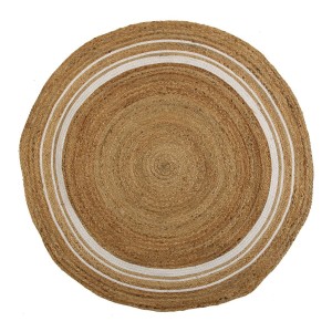 Carpet Versa Stripes Ø 120 cm Rattan Jute