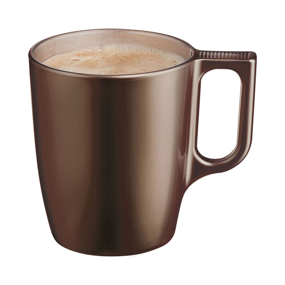 Mug Luminarc Flashy Brown 250 ml Glass (6 Units)