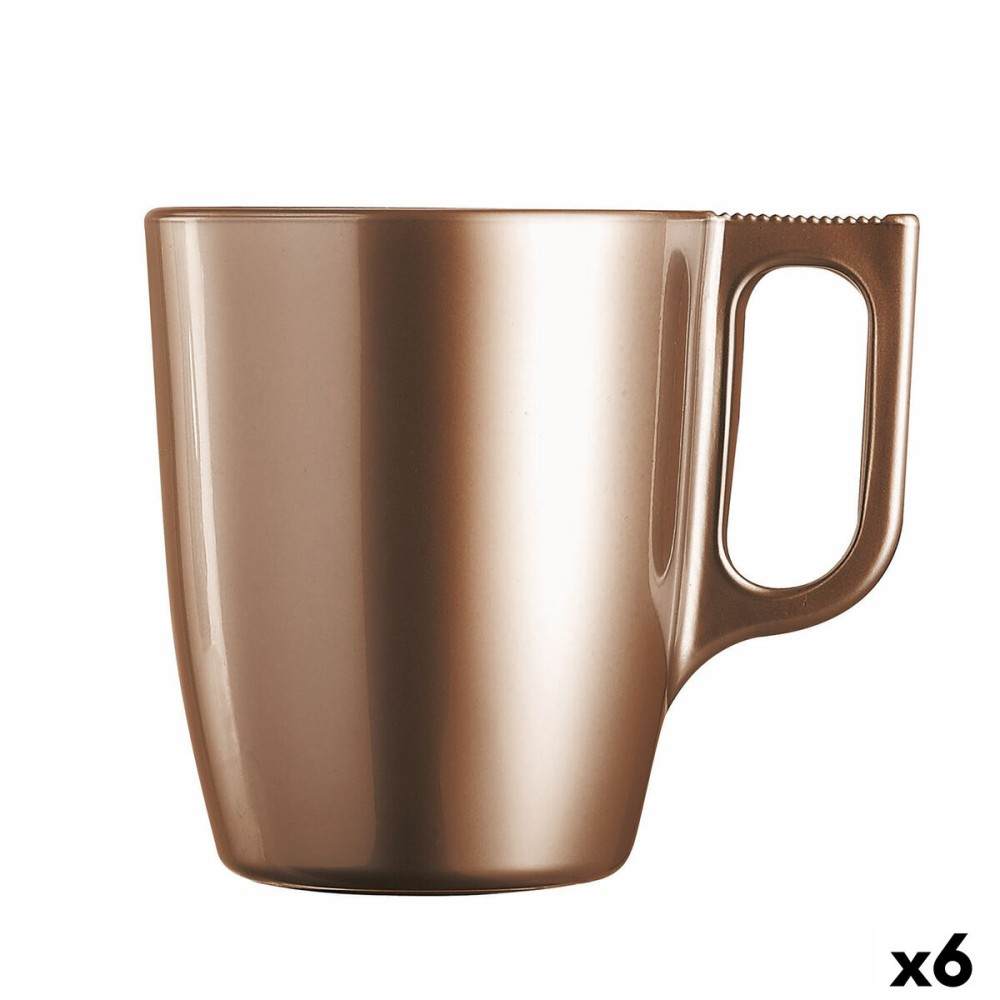 Tasse mug Luminarc Flashy Marron Clair 250 ml verre (6 Unités)