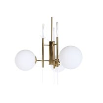 Deckenlampe DKD Home Decor 64 x 64 x 64 cm Kristall Gold Metall Weiß 50 W