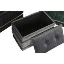 Banquette DKD Home Decor Noir Doré Vert Gris foncé Bois MDF 70 x 40 x 43 cm